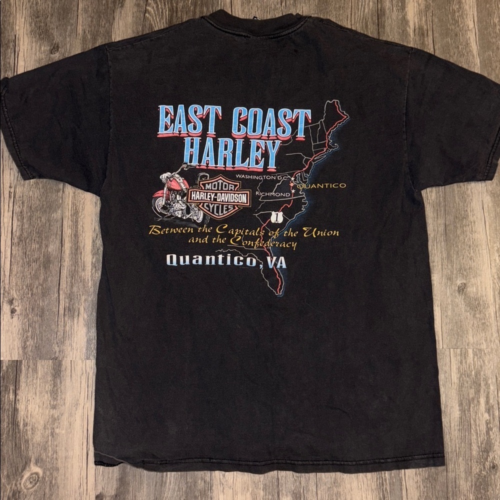 1997 vintage HARLEY DAVIDSON MOTOR CYCLES Eagle w/ USA Flag large - Picture 4 of 6